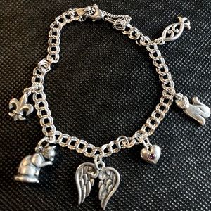 James Avery large bracelet with six charms